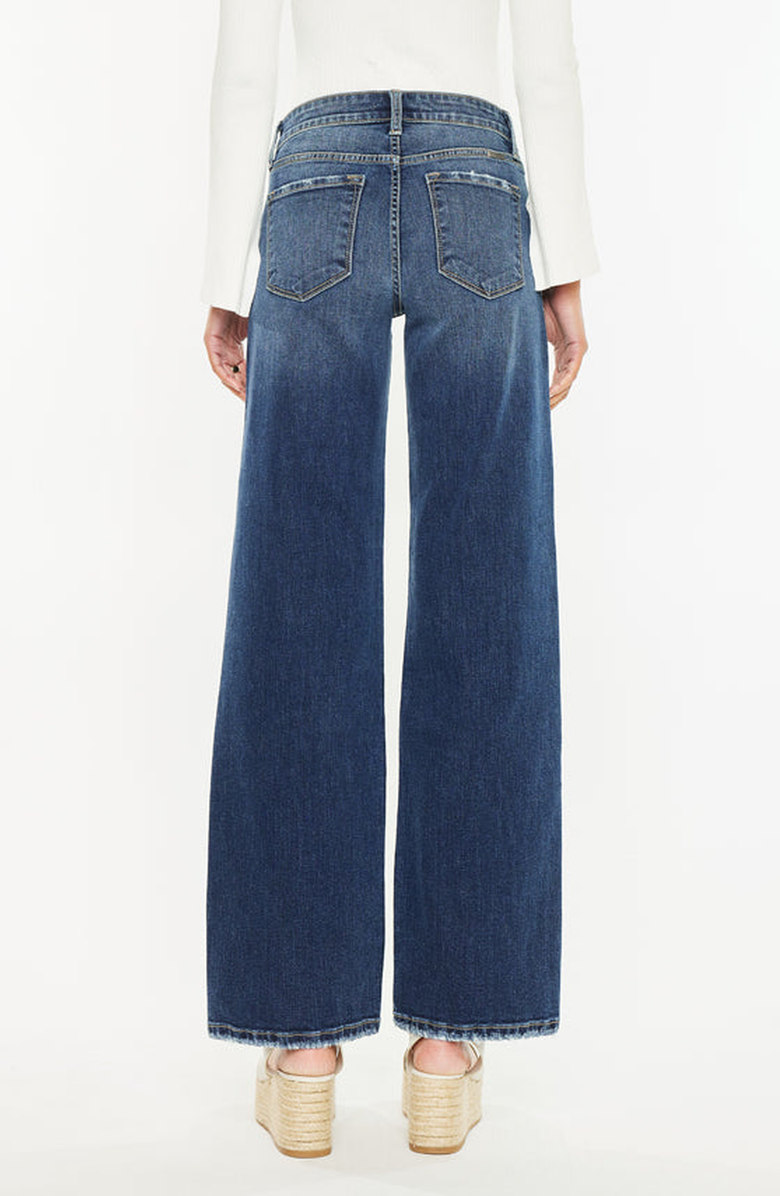 Official Kancan USA Gemma Mid Rise Wide Leg Jeans, Alternate, color, Dark Wash