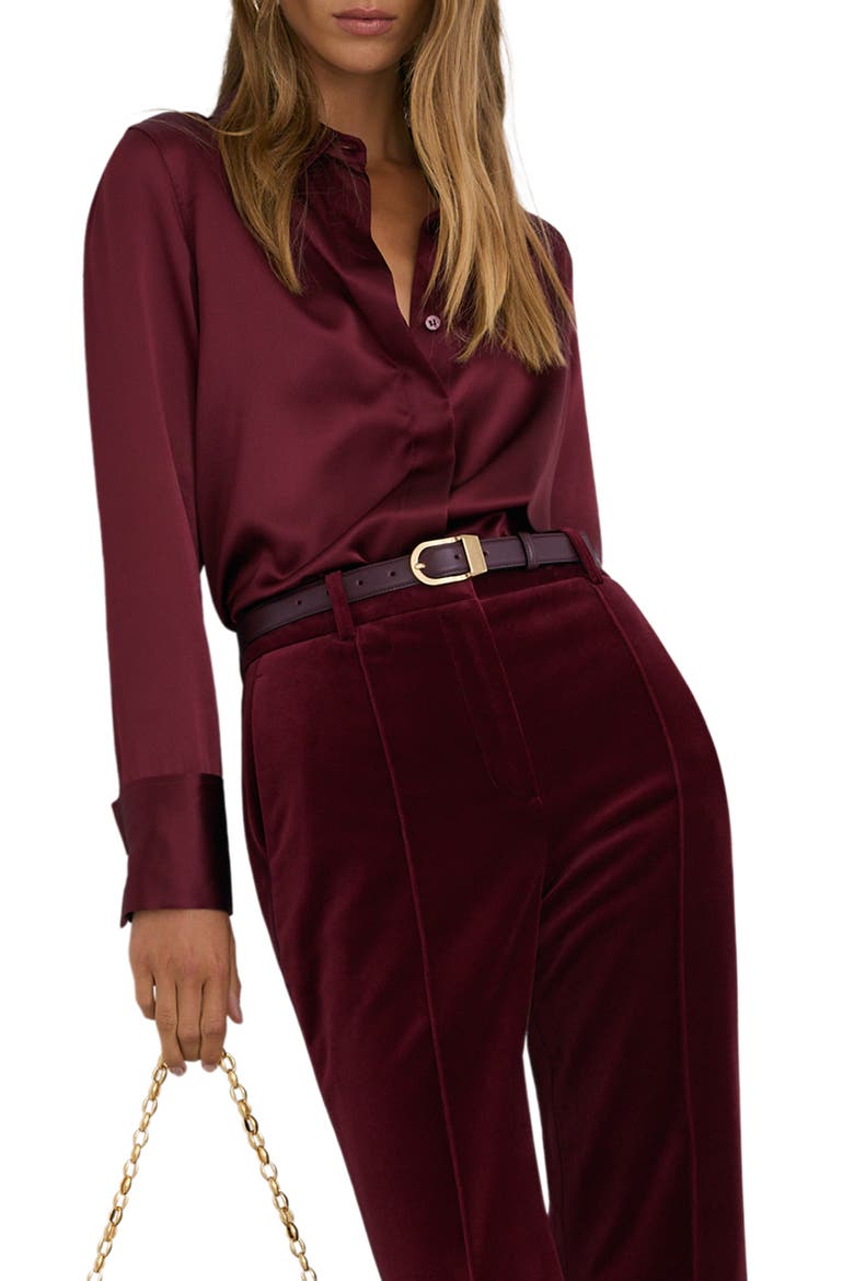 Ameira Silk Shirt, Main, color, RED