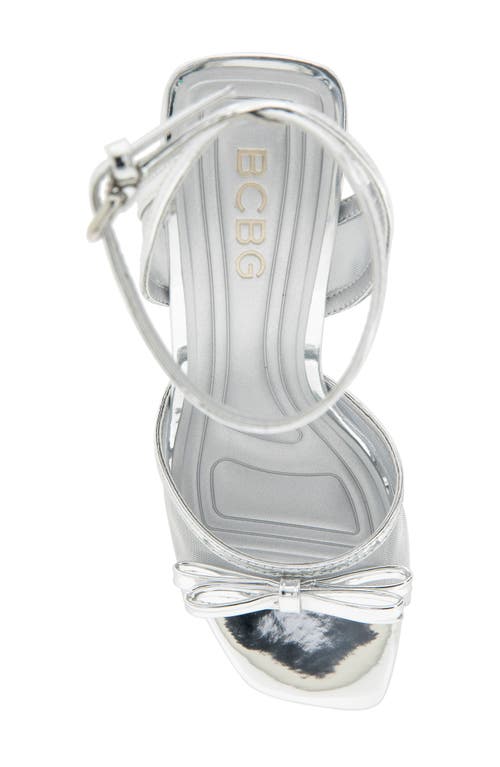 Bcbg Rino Ankle Strap Sandal In Silver