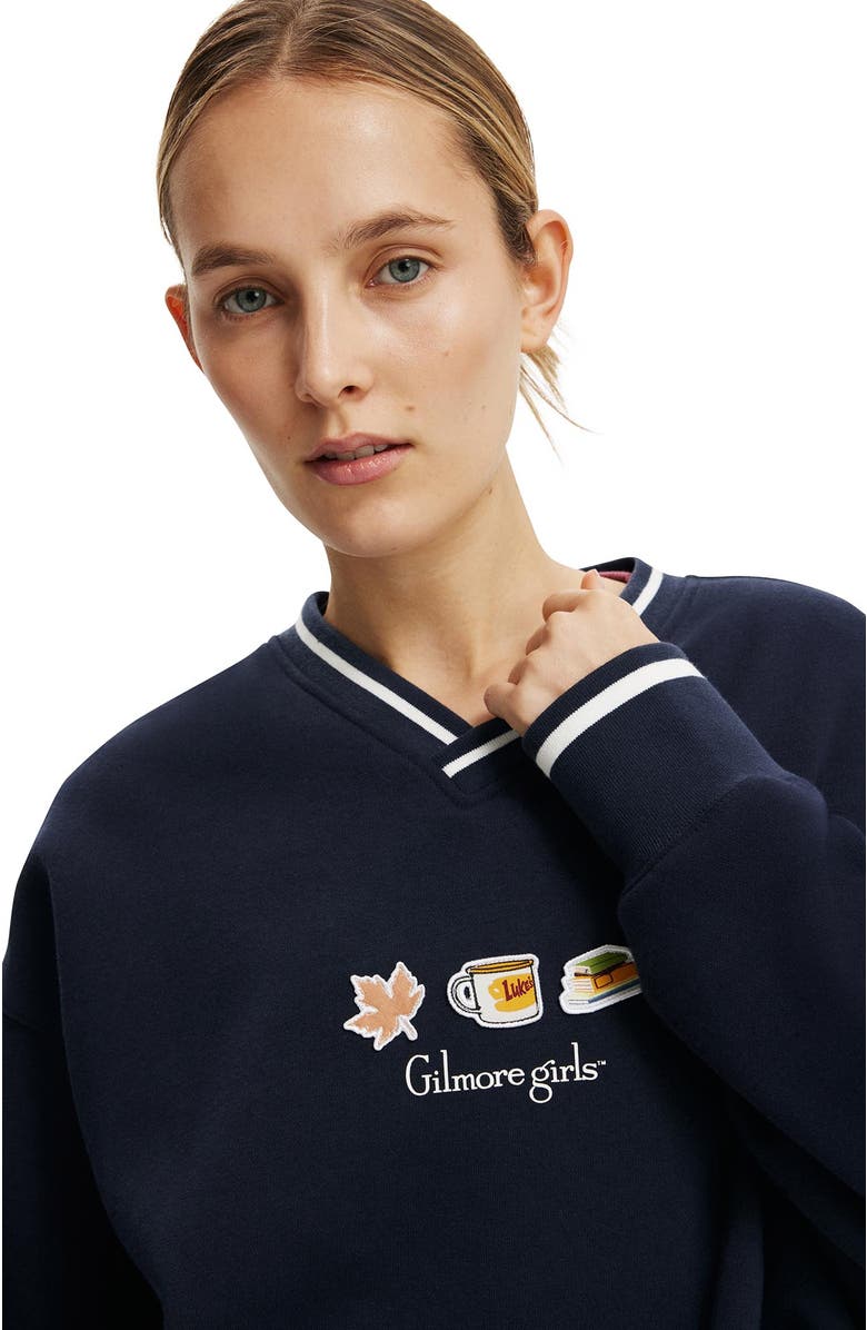 Cotton On Women's Licensed Cropped Sweatshirt, Alternate, color, Gilmore Girls Total Eclipse