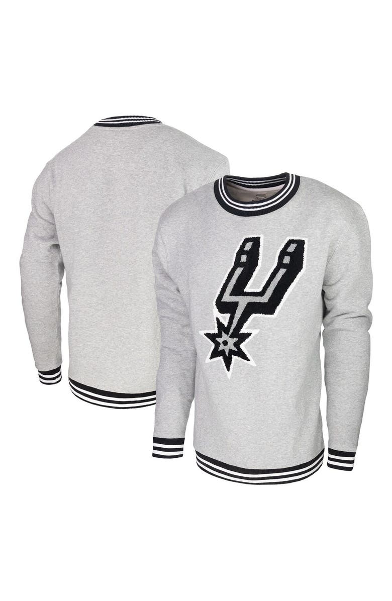 Stadium Essentials Men's Stadium Essentials Heather Gray San Antonio Spurs Club Level Pullover Sweatshirt, Main, color, Heather Gray