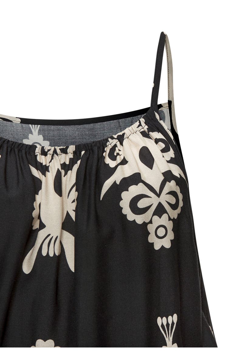Ornamental Print Dress, Alternate, color, Black & Sand