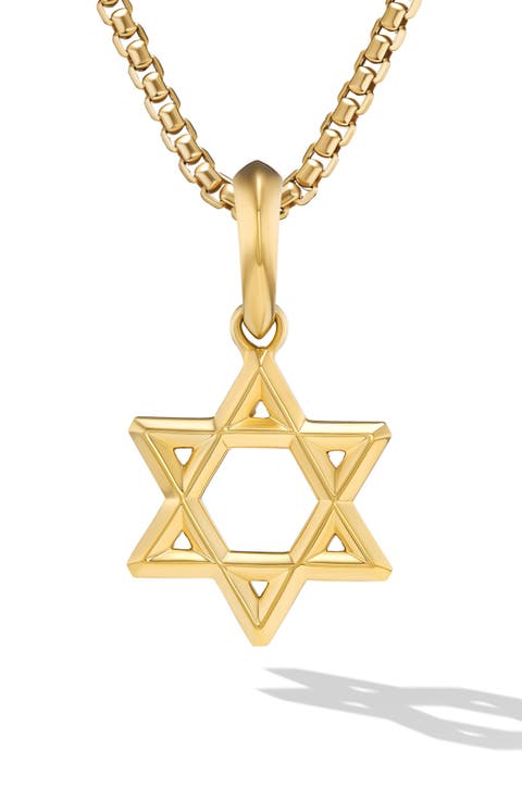 Star of David Pendant in 18K Yellow Gold