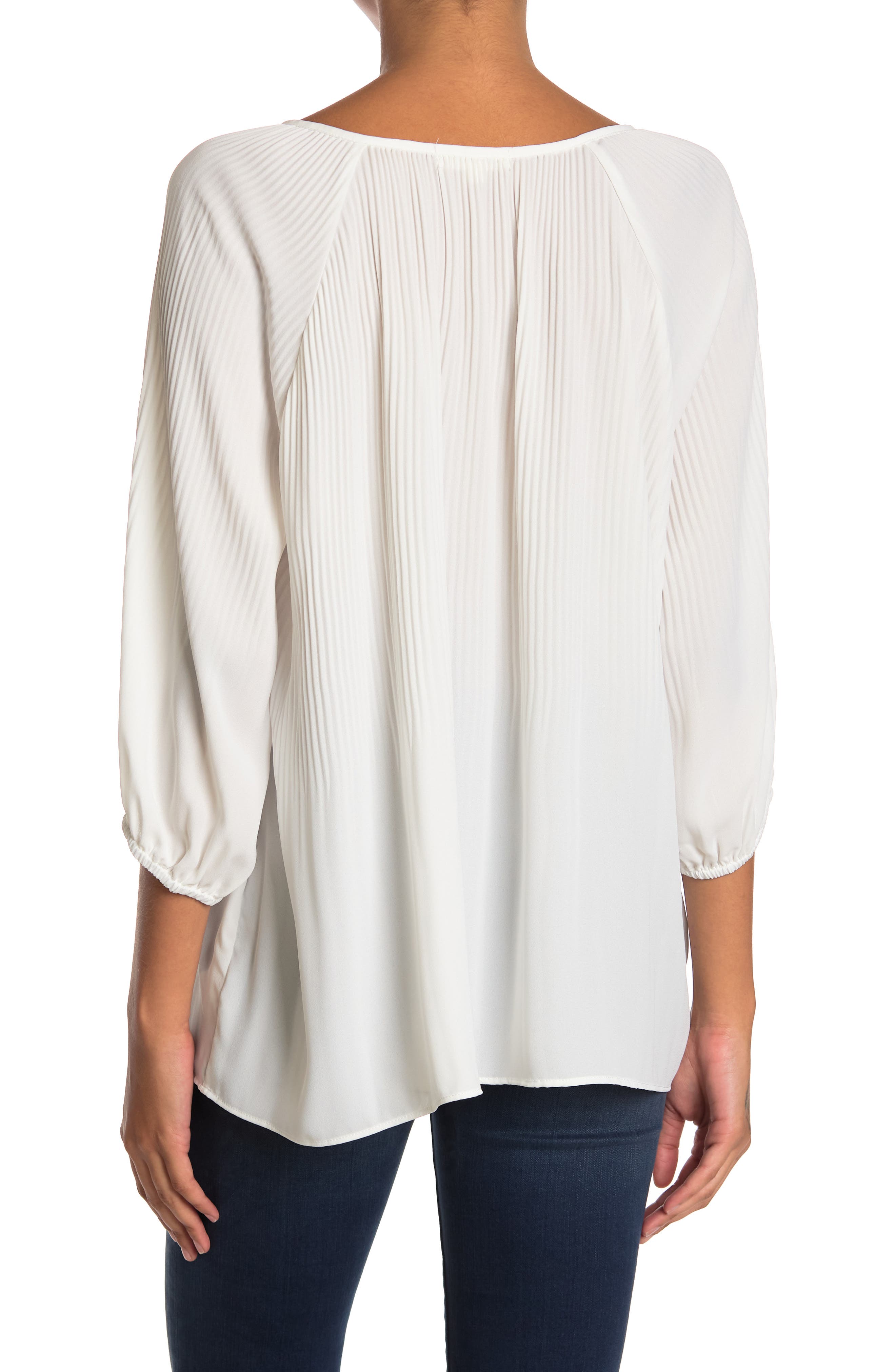 Pleione Split Neck 3/4 Sleeve Blouse (Women) | Nordstromrack