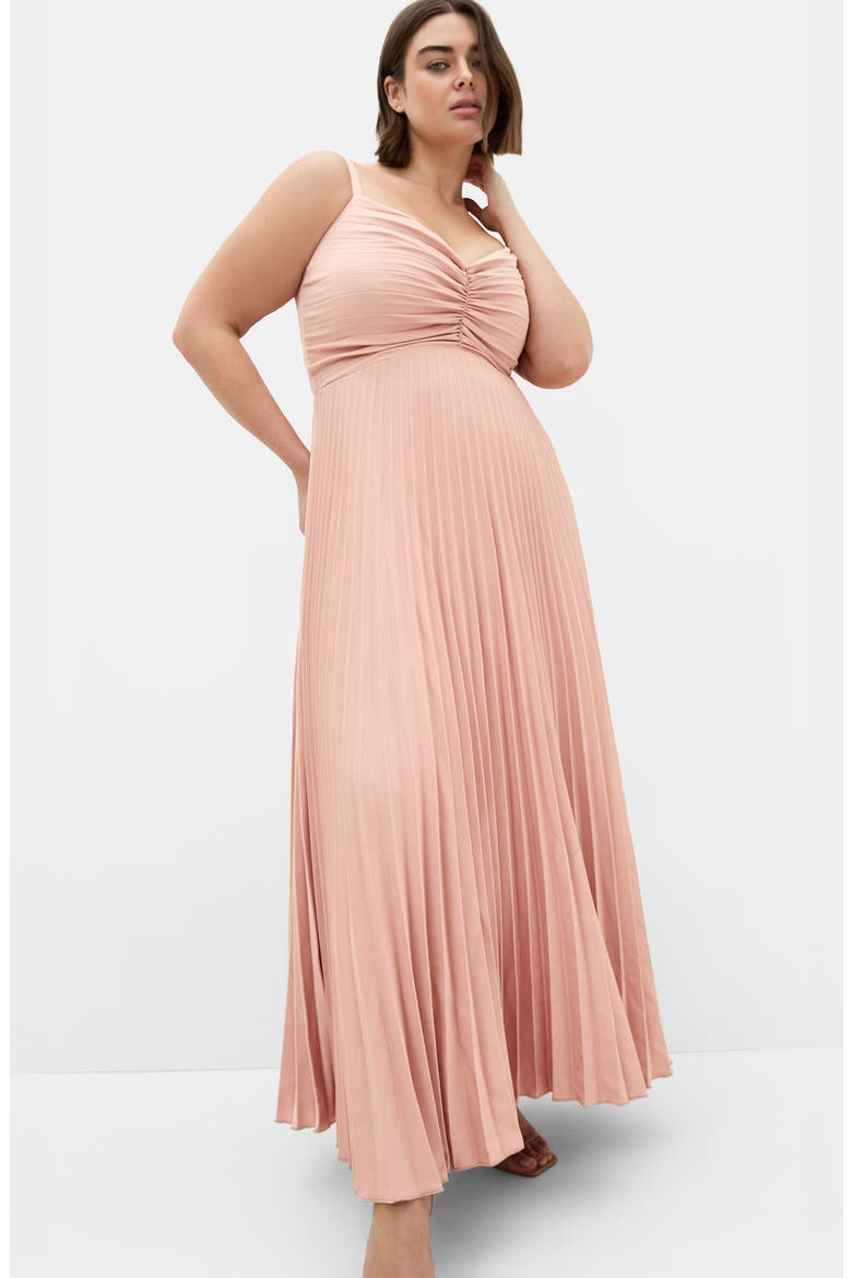 Ariana Pleated Sleeveless Dress, Alternate, color, VINTAGE ROSE