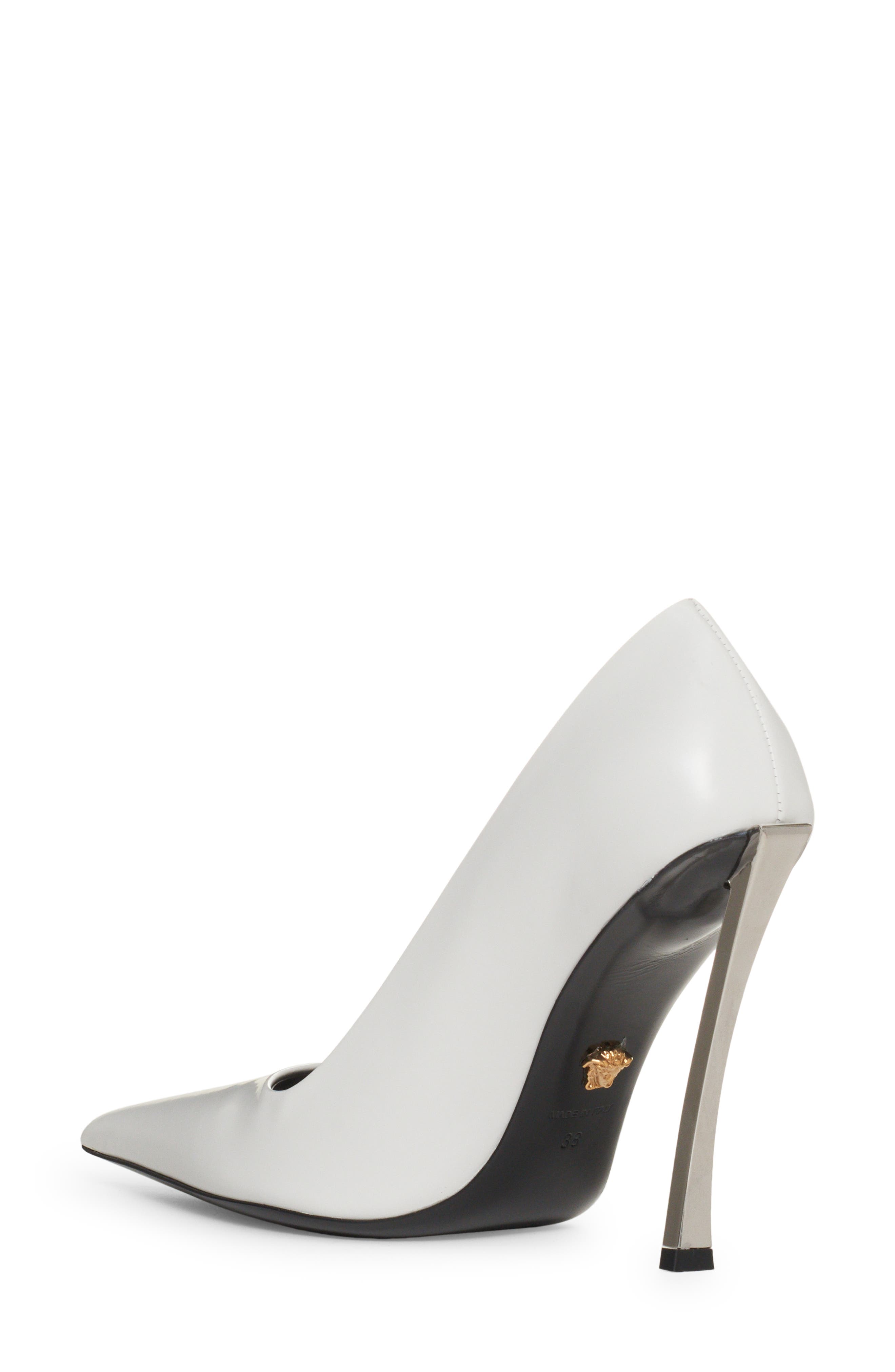 Versace Curved Heel Pointed Toe Pump, Alternate, color, 