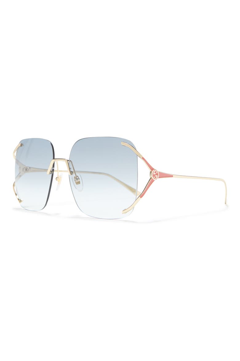 60mm Square Sunglasses, Alternate, color, GOLD