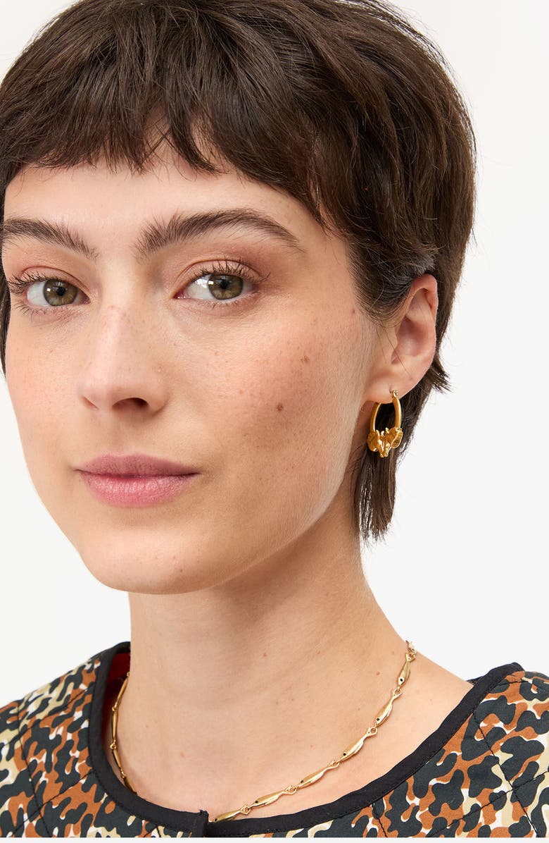 Clare V. Le Cheval Hoop Earrings, Alternate, color, Vintage Gold