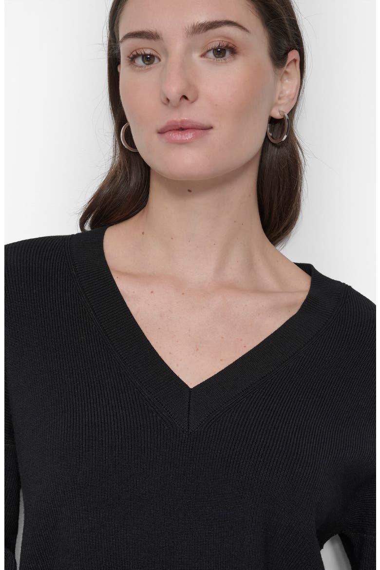 Cargo Sleeve Rib Sweater, Alternate, color, BLACK