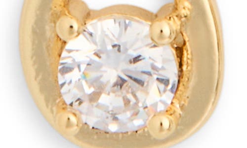 Leith Set Of 3 Demi-fine Cubic Zirconia Faith Stud Earrings In Clear- Gold