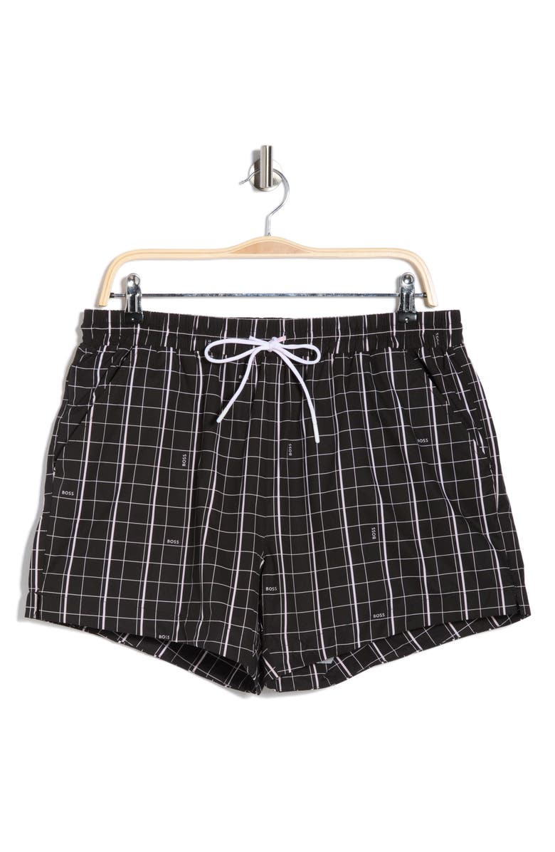 BOSS Match Swim Shorts, Main, color, Black