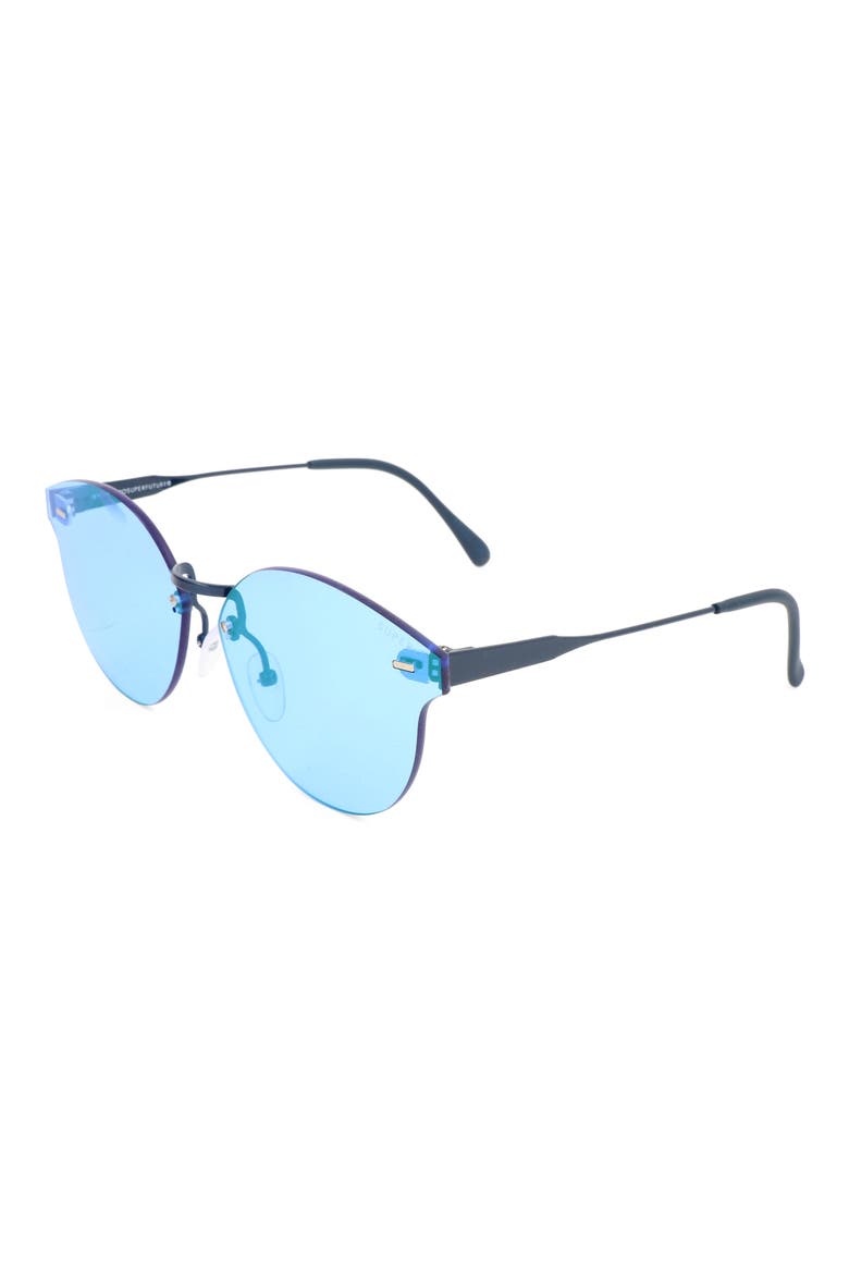 48mm Round Sunglasses, Alternate, color, BLUE/ BLUE