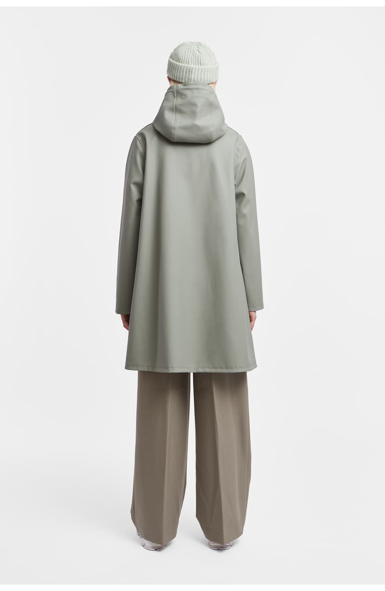 Stutterheim Mosebacke Hooded Long Sleeve Raincoat, Alternate, color, Khaki Green