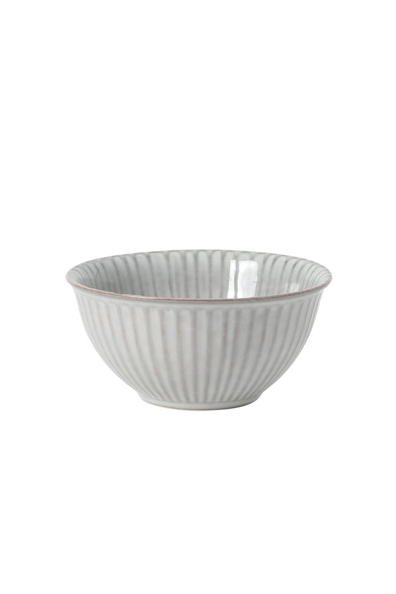 Bistro Linea Cereal Bowls, Stoneware Soup Bowls, Cream Reactive Glaze Ribbed Bowl Set, Alternate, color, Grey