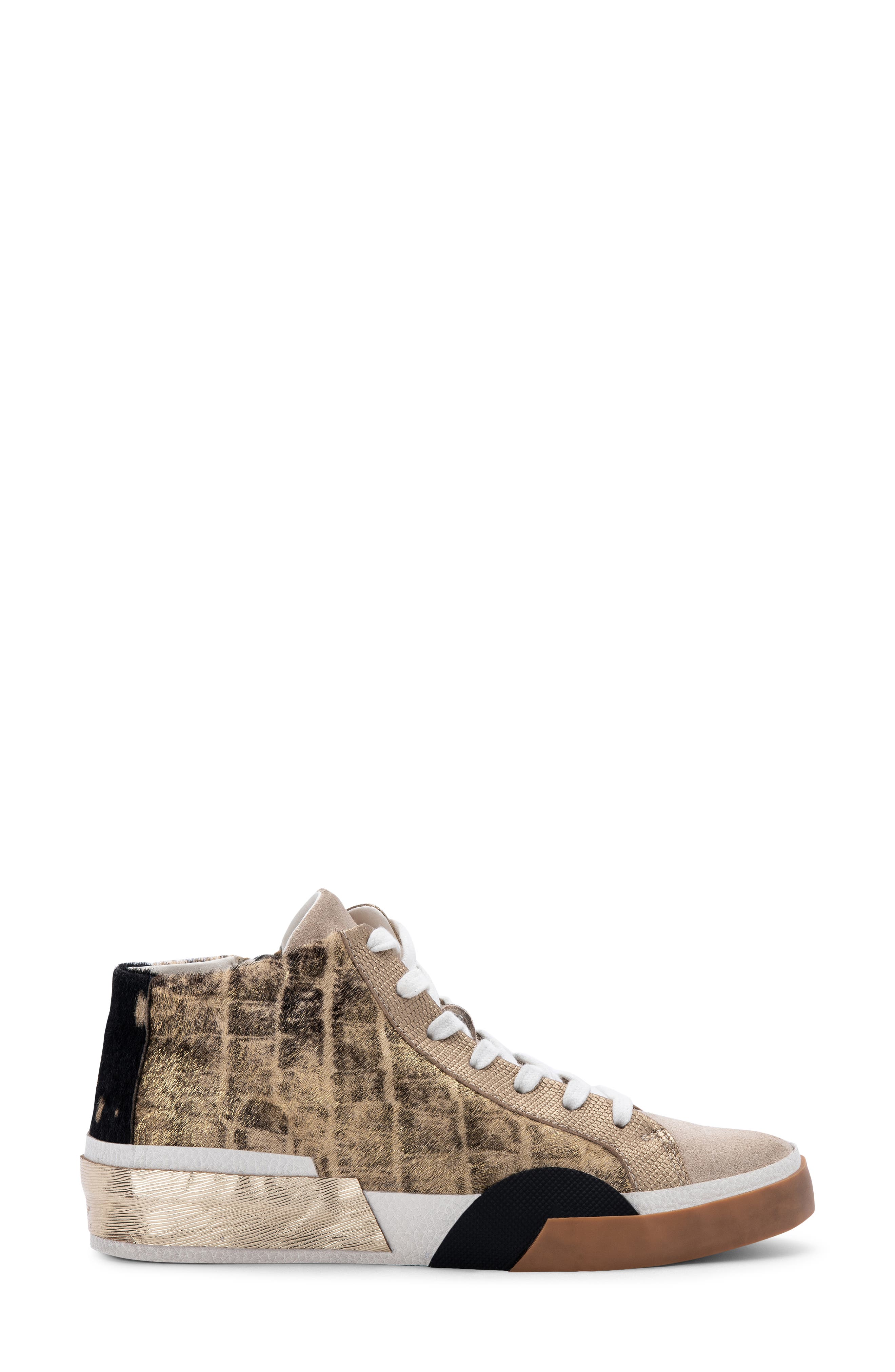 Zoel Sneaker, Alternate, color, GOLD MULTI CALF HAIR