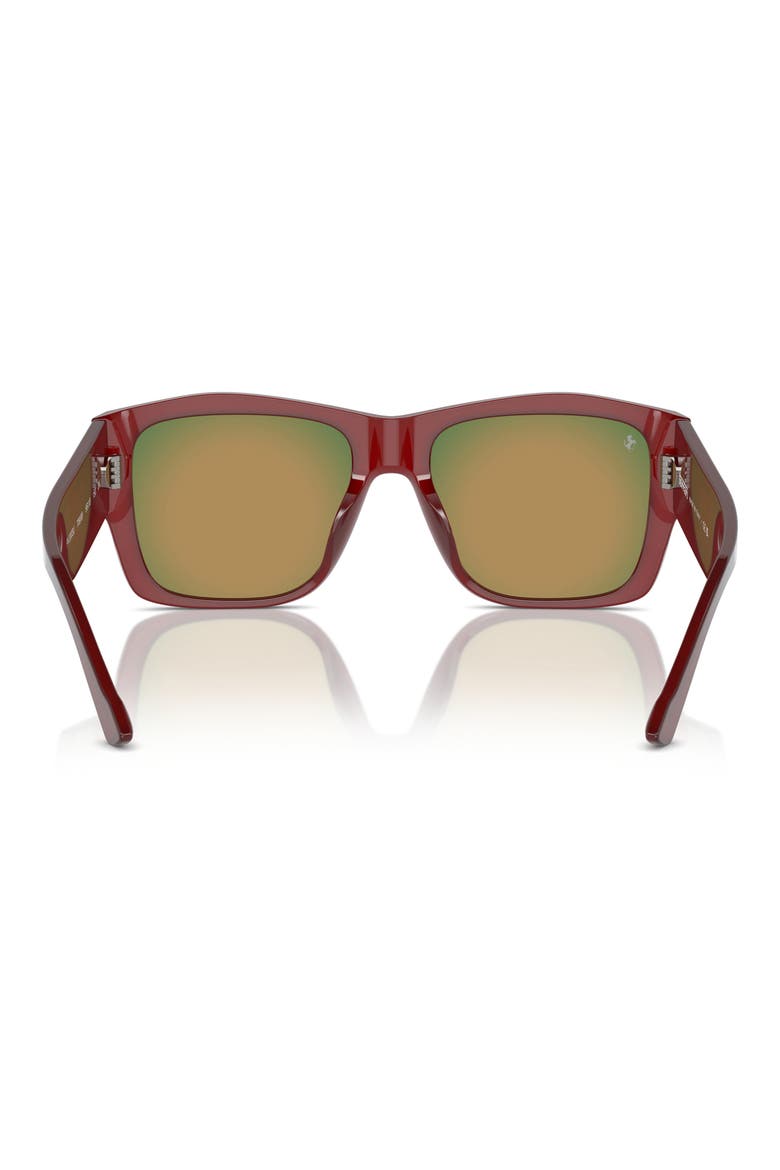 56mm Square Sunglasses, Alternate, color, RED / RED
