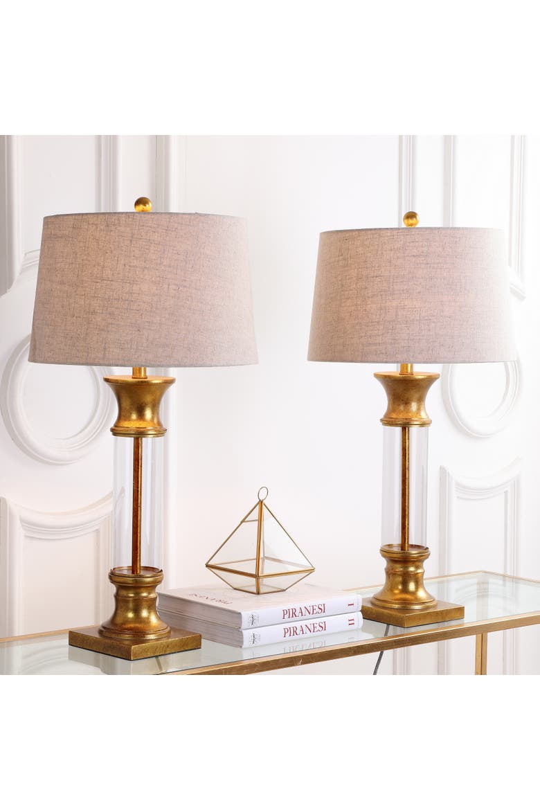 Hunter 32" Metal/Glass LED Table Lamp, Alternate, color, Gold/Clear