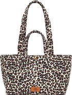 New Amsterdam Leatherworks Sienna Leopard Print Cotton Tote