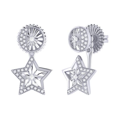 Lucky Star Sterling Silver Diamond Stud Earring