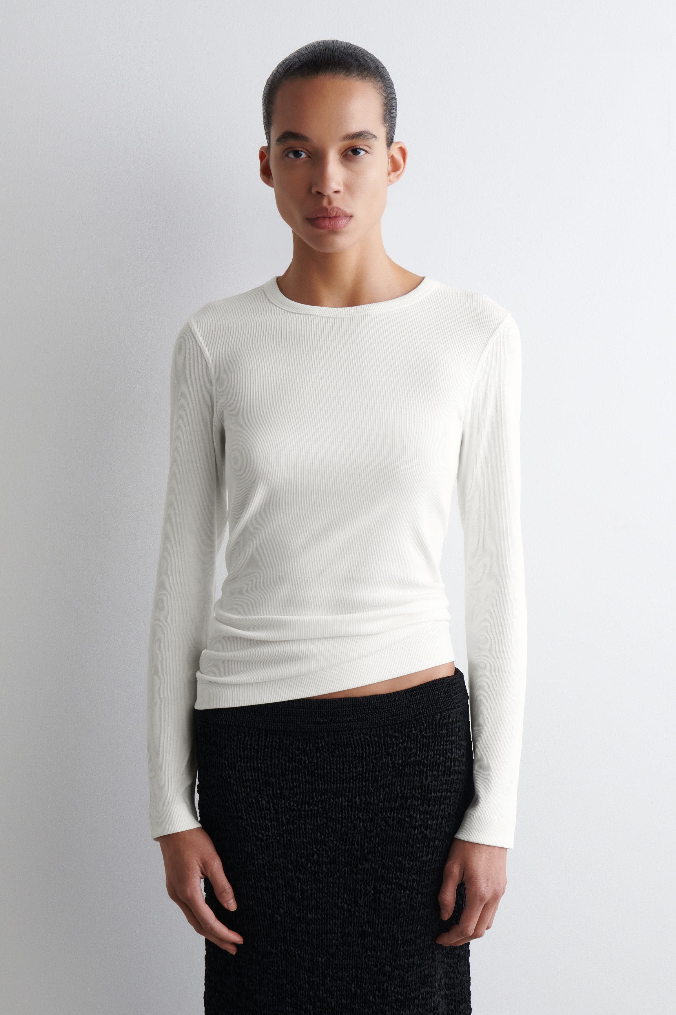 Ribbed Jersey Long-Sleeved Top - image 3