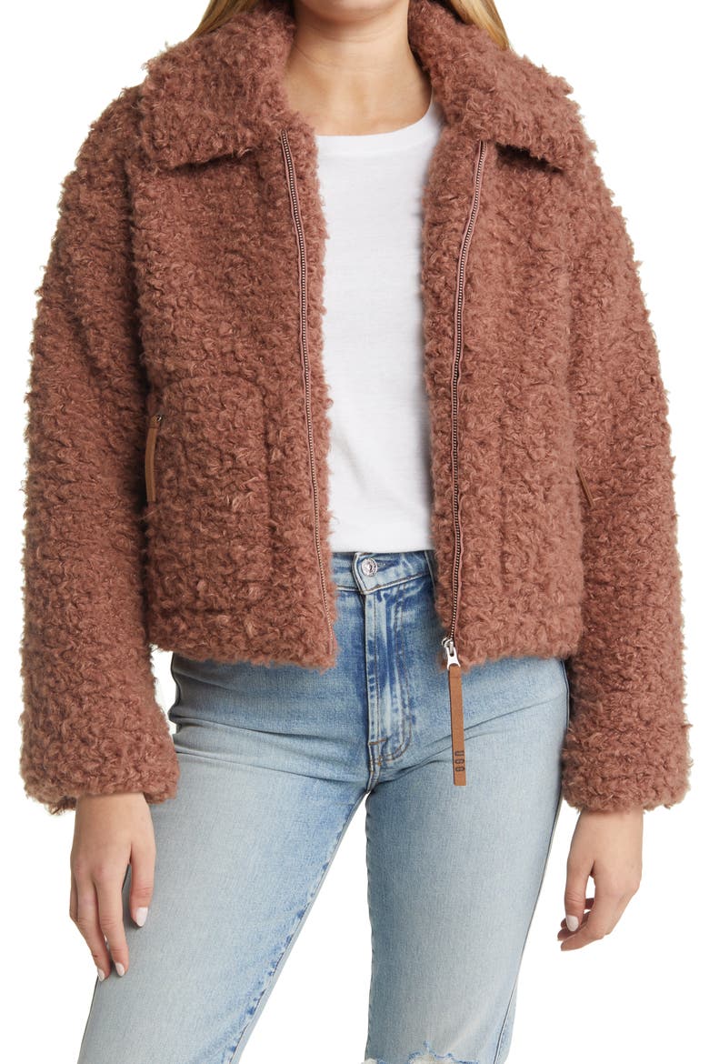 Maeve Women's High Pile Fleece Jacket, Main, color, DARK CHESTNUT