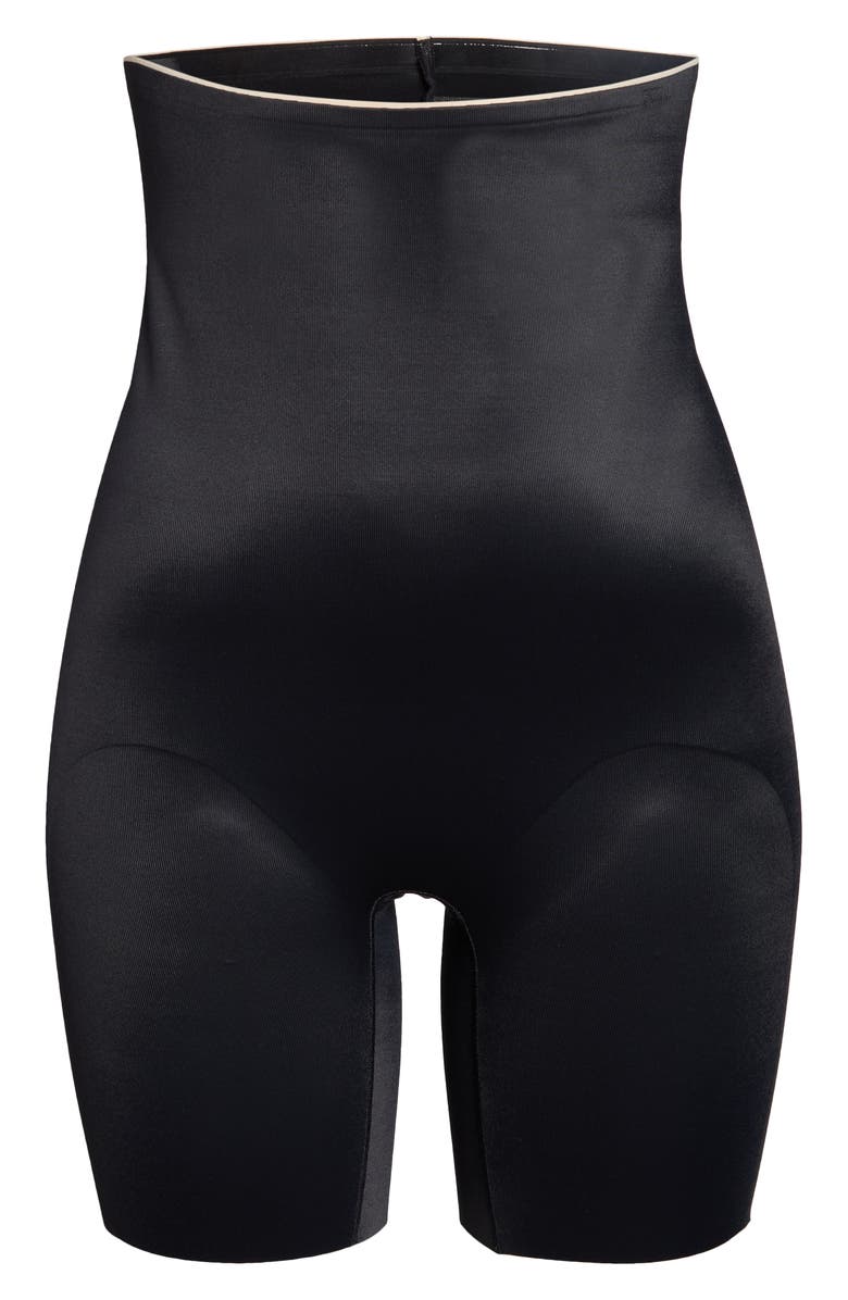 Chantelle Lingerie Basic Shaping High Waist Mid Thigh Shorts, Alternate, color, Black