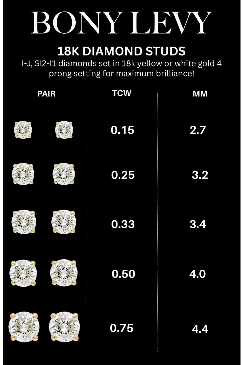 14K Gold Prong Diamond Stud Earrings - 0.15 ctw. (Nordstrom Exclusive), Alternate, color, 14K WHITE GOLD