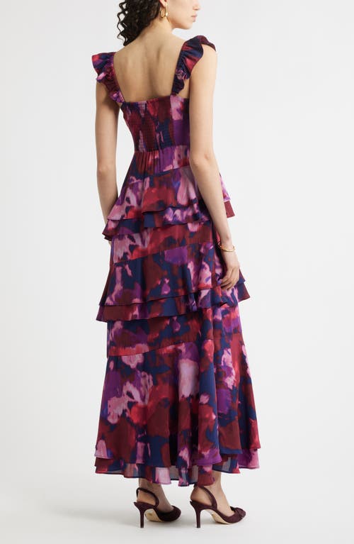 Chelsea28 Tiered Asymmetric Ruffle Maxi Dress