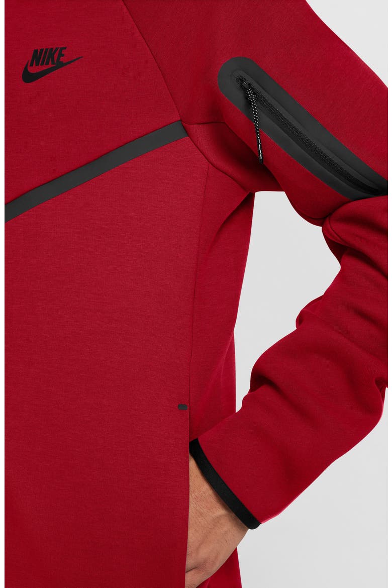 Tech Windrunner Zip Hoodie, Alternate, color, GYM RED/ BLACK