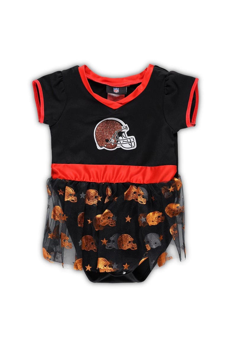 Infant Brown/White Cleveland Browns Tailgate Tutu Game Day Costume Set, Alternate, color, Black
