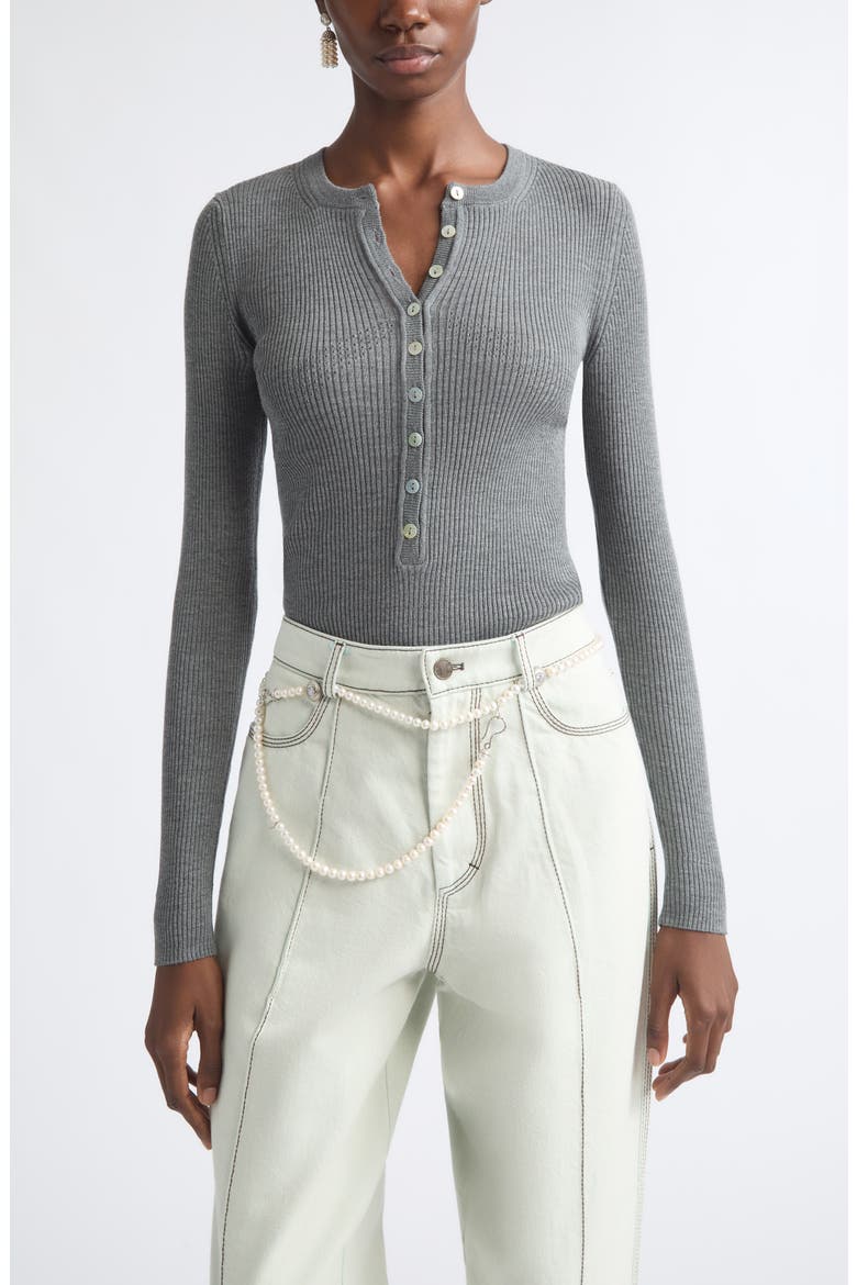 Insider Merino Wool & Silk Knit Top, Main, color, GRIS