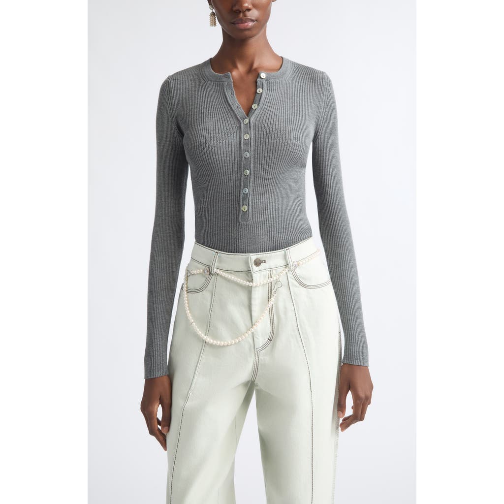Nackiyé Nackiyè Insider Merino Wool & Silk Knit Top In Gray