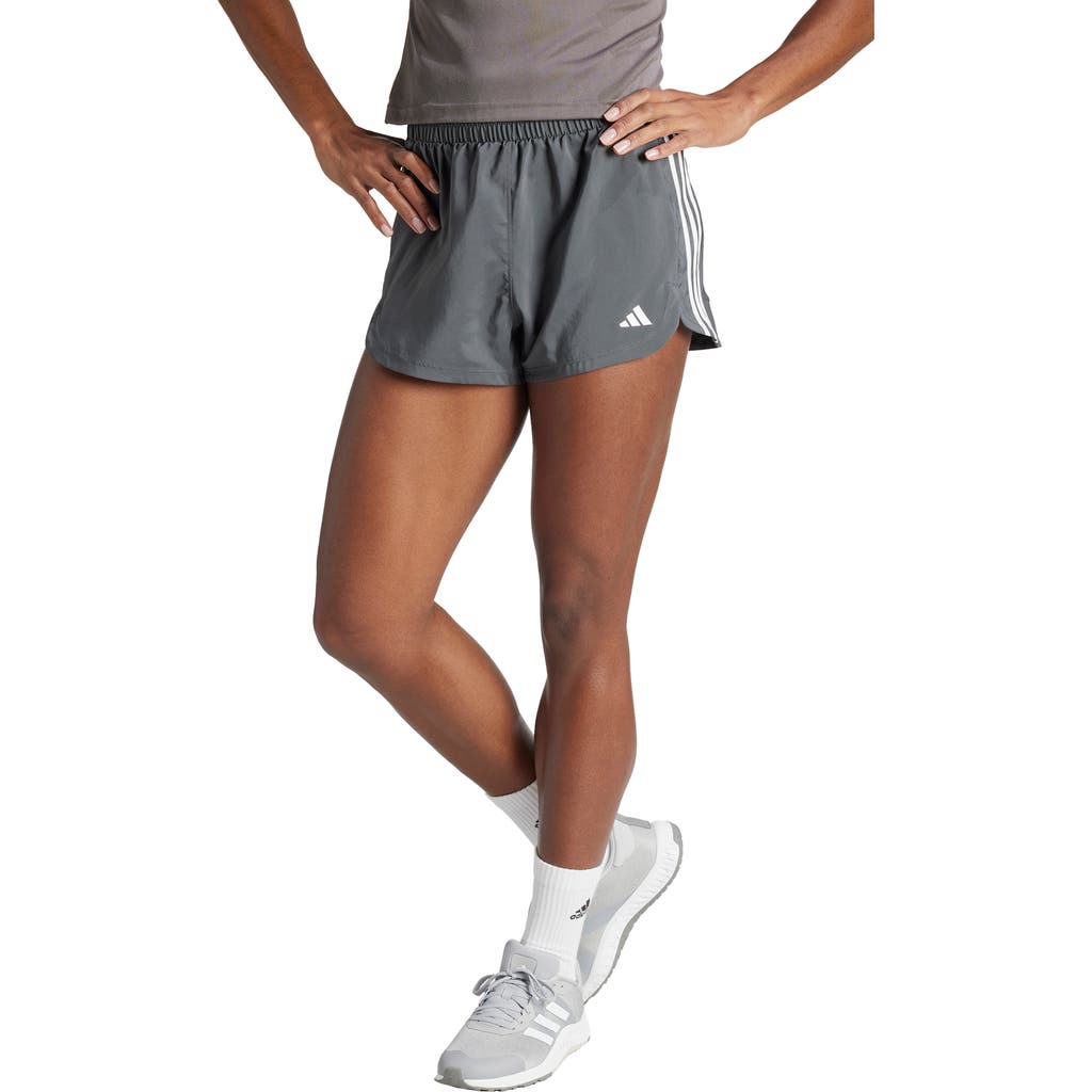 Adidas Originals Adidas Pacer High Waist Recycled Polyester Shorts In Gresix/white