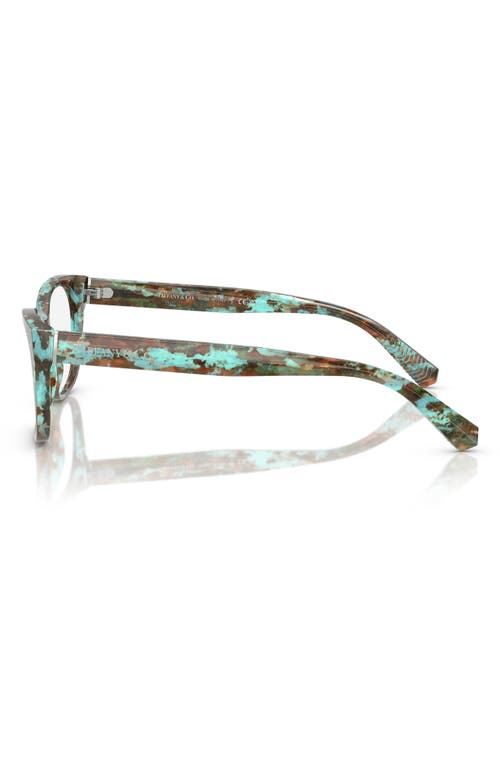 Tiffany & Co . 52mm Pillow Optical Glasses In Blue Havana