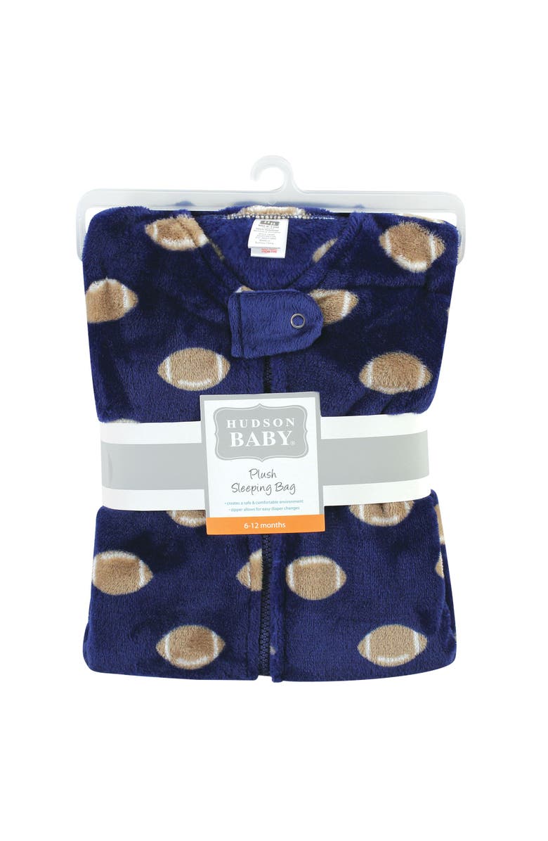 Hudson Baby Plush Flannel Sleep Sack, Alternate, color, Football