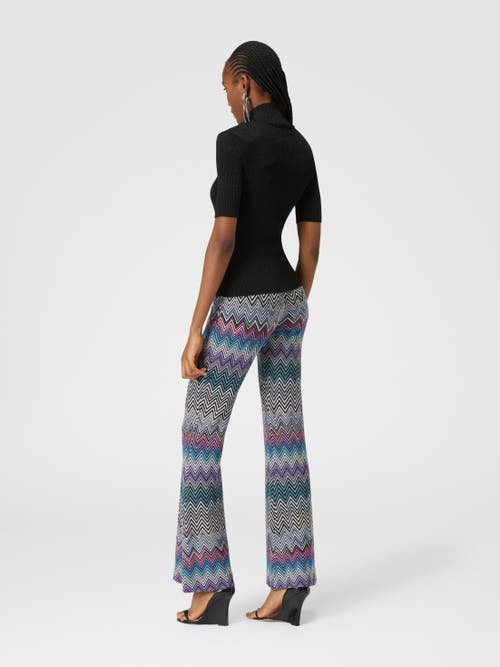 Missoni Zigzag Woven Wool Flared Trousers In Multicoloured