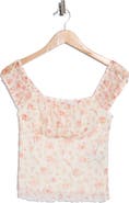 Madden Girl Emma Floral Ruffle Trim Top