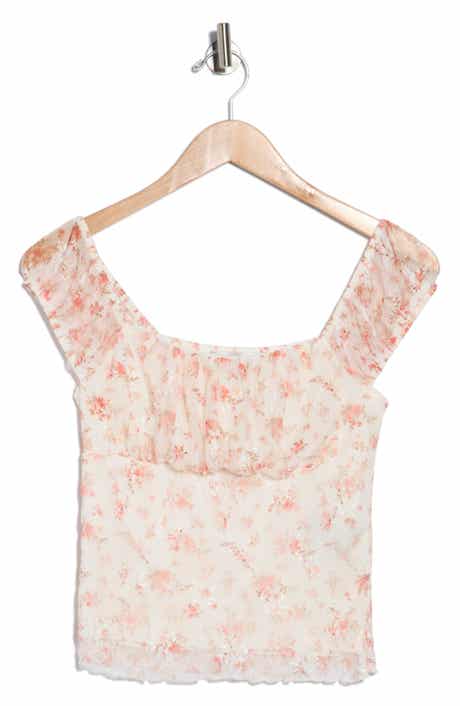 Madden Girl Emma Floral Ruffle Trim Top