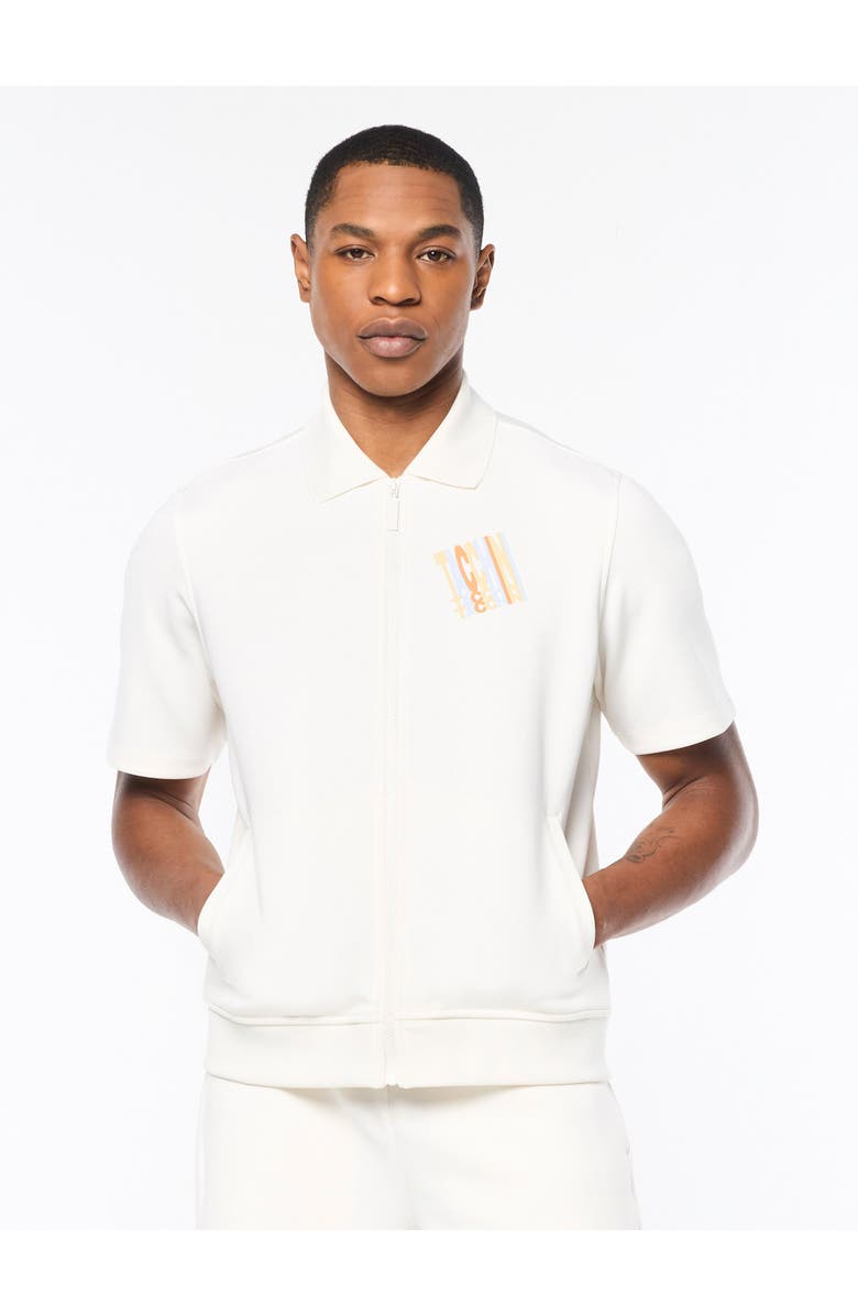 Sergio Tacchini Urso Short Sleeve Track Jacket, Main, color, Gardenia