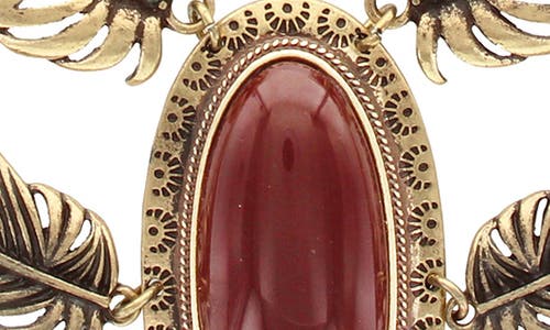 Olivia Welles Feather Bib Necklace In Gold