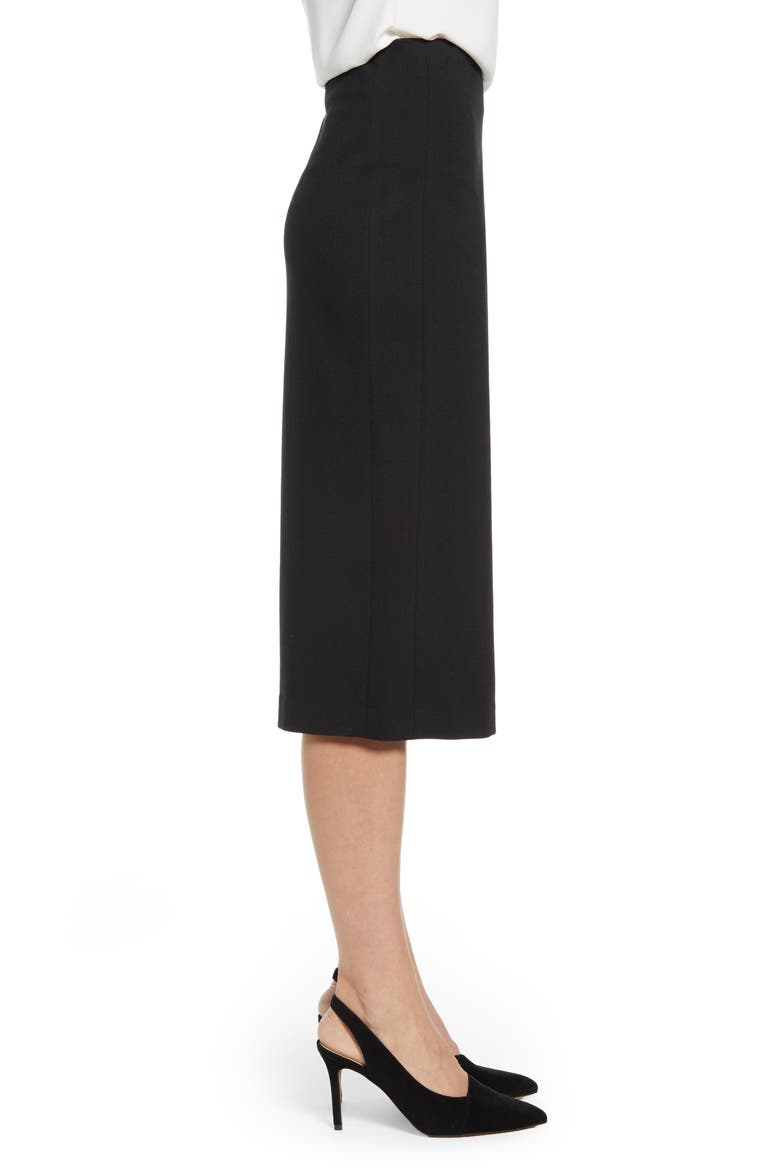 Ponte Midi Pencil Skirt, Alternate, color, RICH BLACK