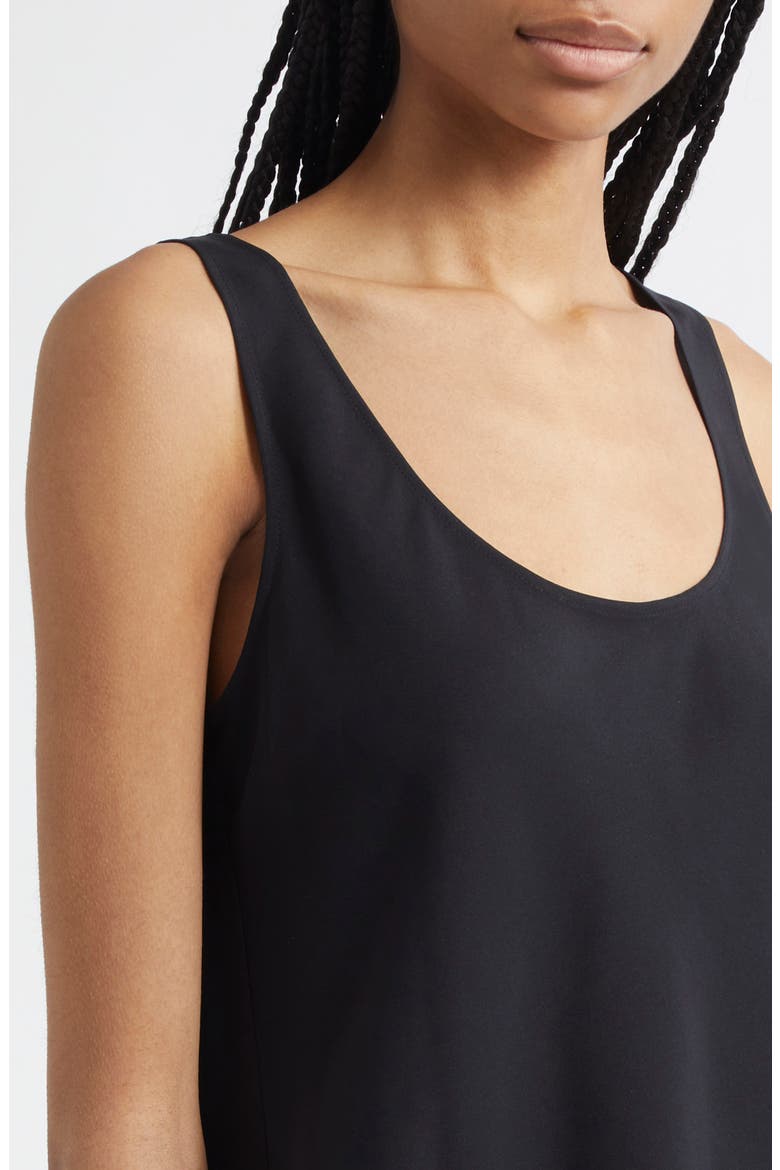 Bias Stretch Silk Tank, Alternate, color, BLACK