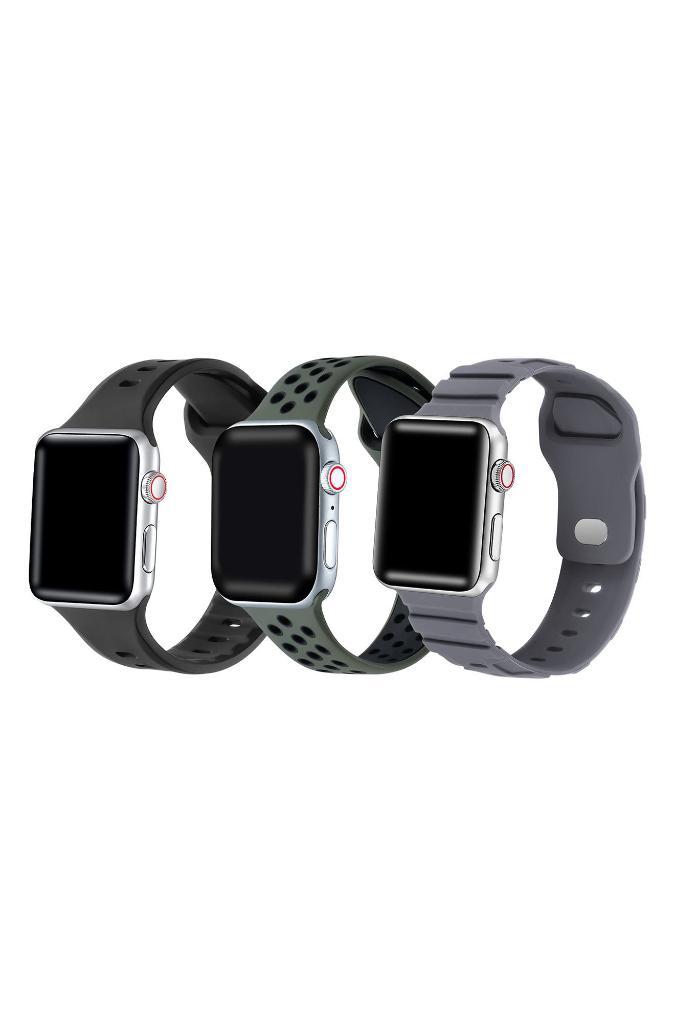 The Posh Tech Assorted 3-Pack Silicone Apple Watch® Watchbands