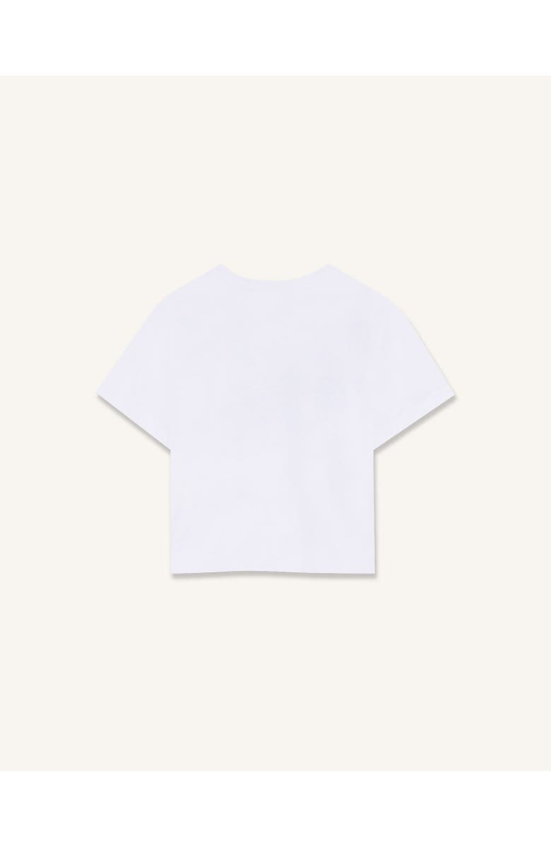 Lanvin Kids Daisy Print Cotton T-Shirt, Alternate, color, Optic White