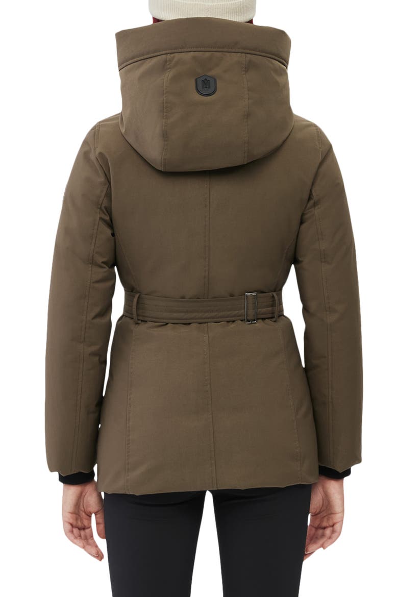 Jeni Water Resistant Down & Feather Fill Belted Parka, Alternate, color, ARMY
