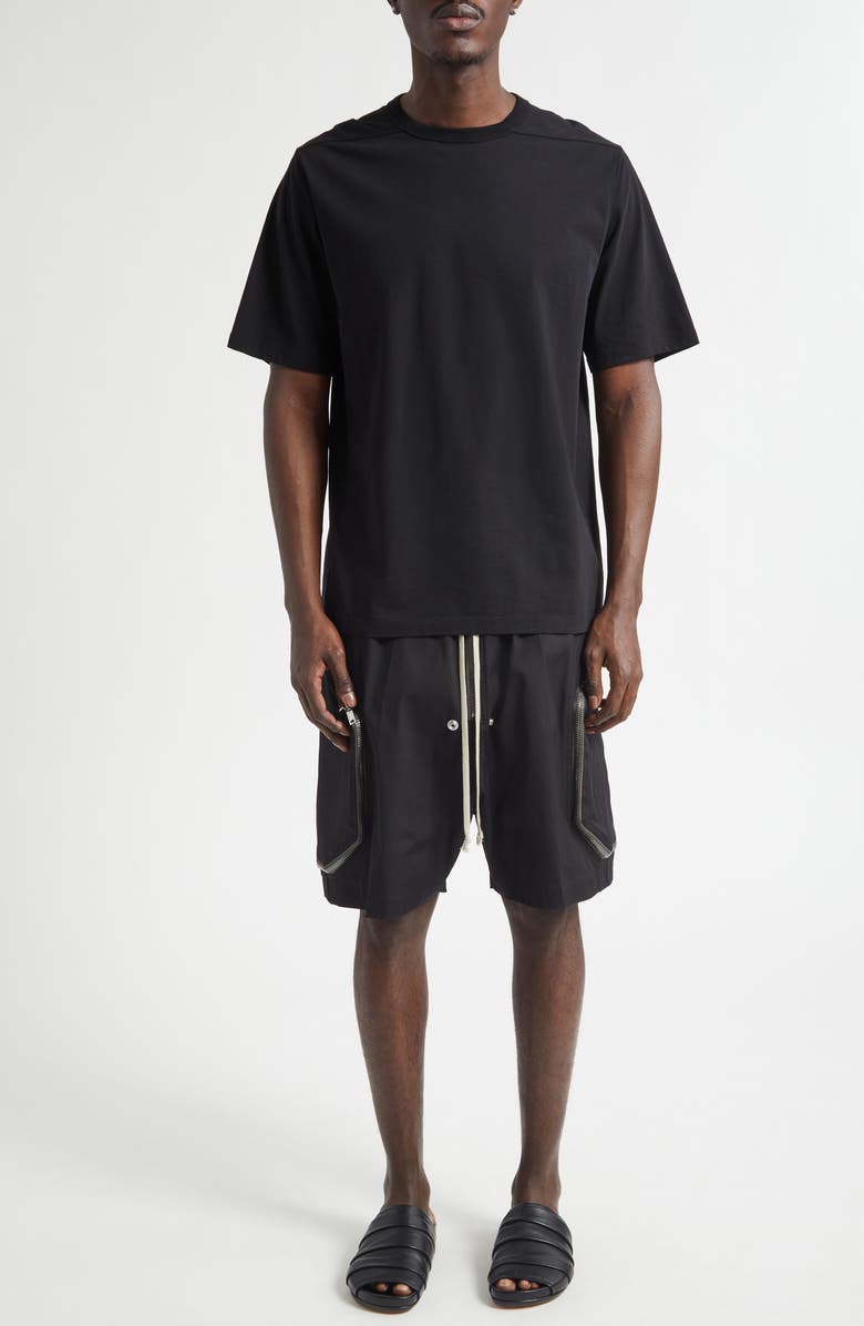 Rick Owens Brad Cotton T-Shirt, Alternate, color, Black