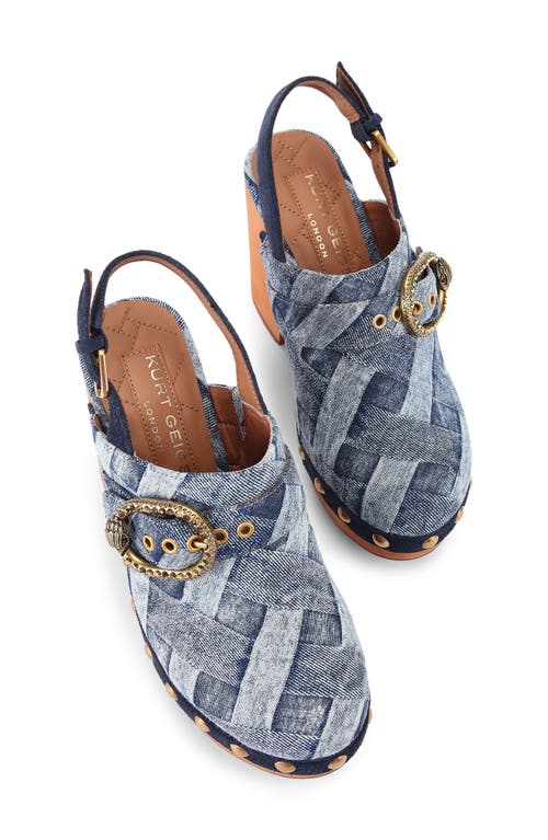 Kurt Geiger Denim Mayfair Clog Slingback Pumps In Blue