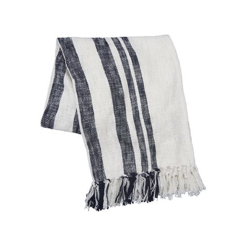 Carol & Frank 50" X 60" Morgan Tasseled Woven Throw In Black