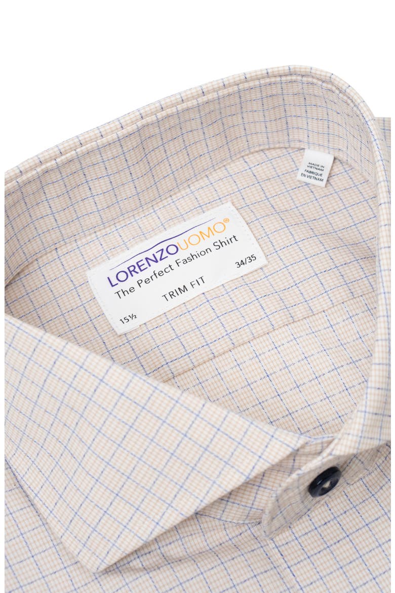 Textured Small Windowpane Trim Fit Dress Shirt, Alternate, color, SUNFLOWER