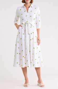 Ellen Tracy Tie Waist Shirtdress